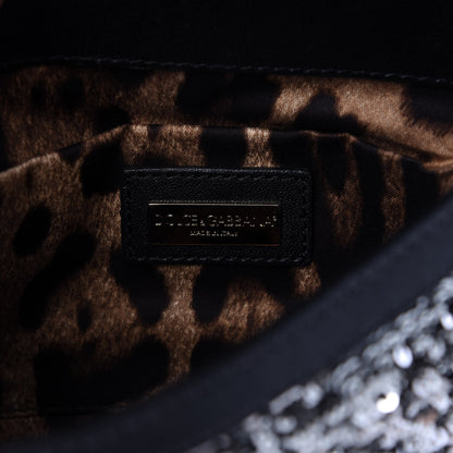 Dolce & Gabbana Sequin Small Miss Sicily Satchel Black 8 of 10