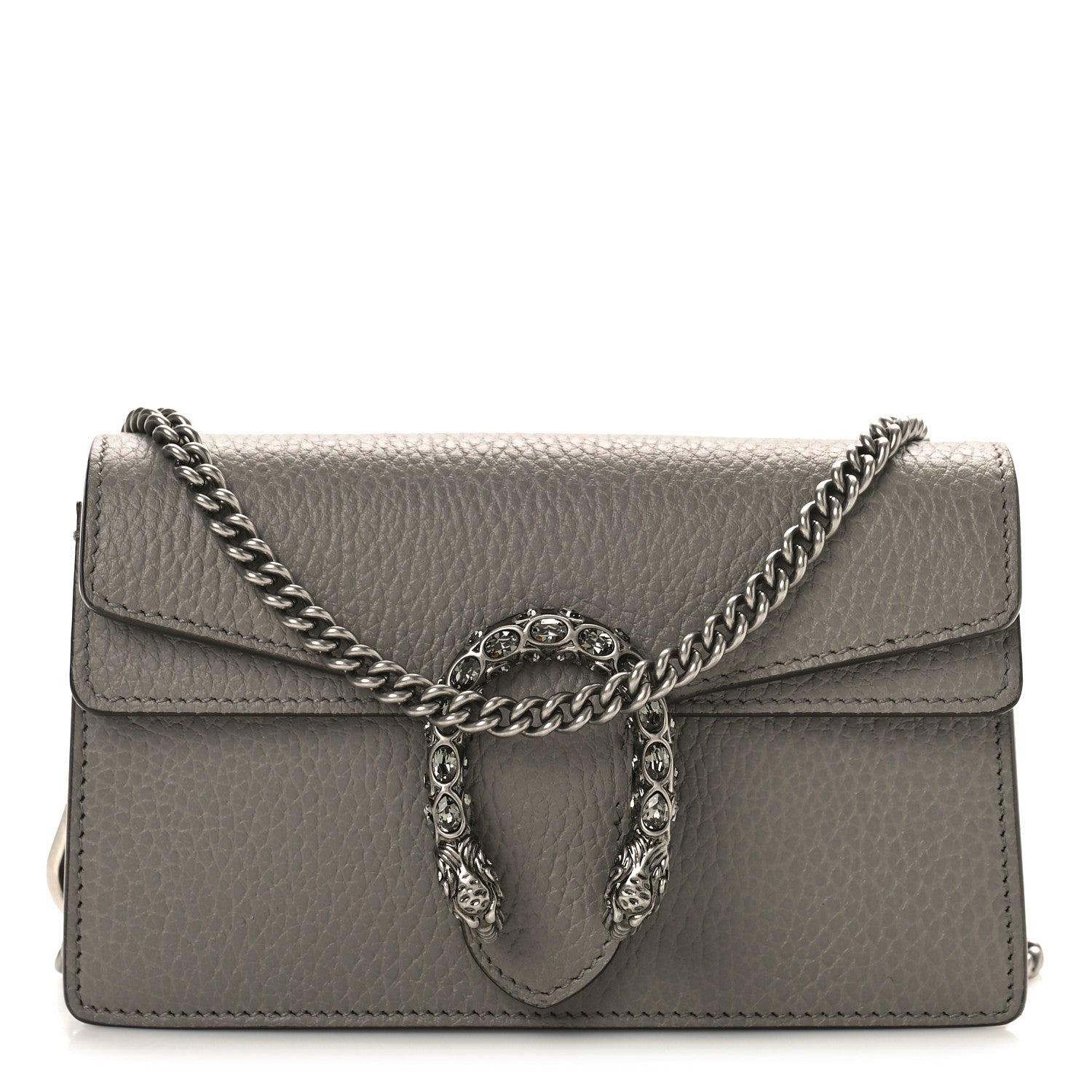 Gucci Dollar Calfskin Crystal Super Mini Dionysus Shoulder Bag Dusty Grey Black Diamond 1 of 9