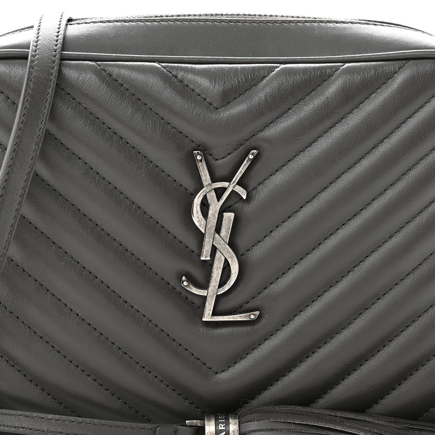 Saint Laurent Calfskin Matelasse Monogram Lou Camera Bag Asphalt 8 of 14