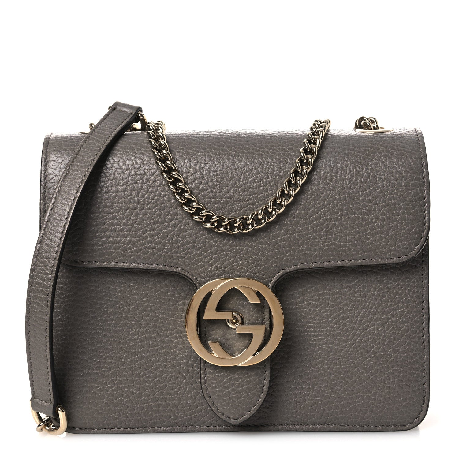 Gucci Dollar Calfskin Small Interlocking G Shoulder Bag Loess 1 of 11