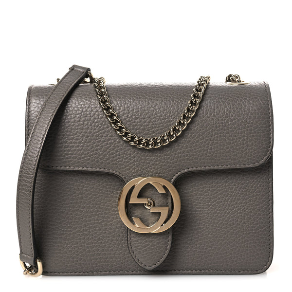 Gucci Dollar Calfskin Small Interlocking G Shoulder Bag Loess