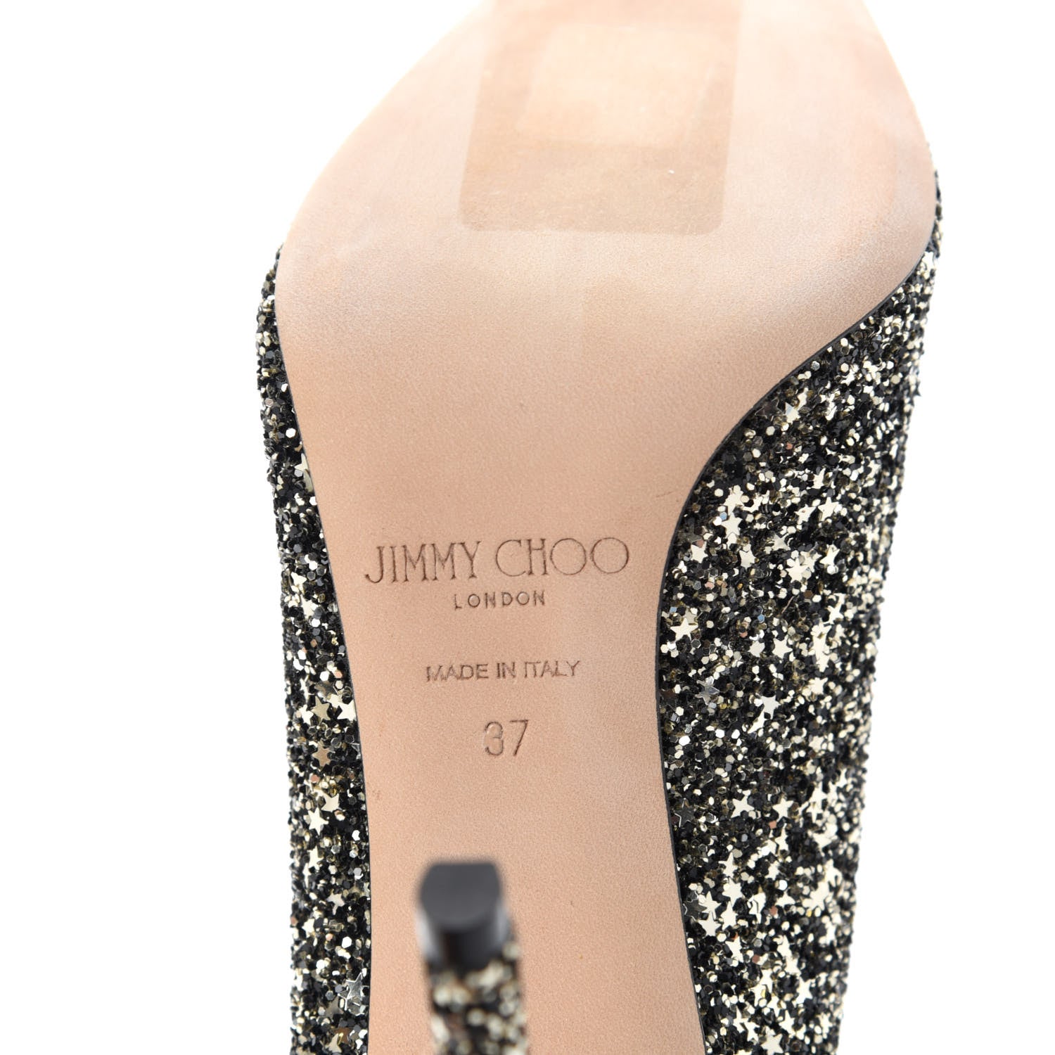 Jimmy Choo Coarse Star Glitter Romy 100 Pumps 37 Gold Mix 9 of 10