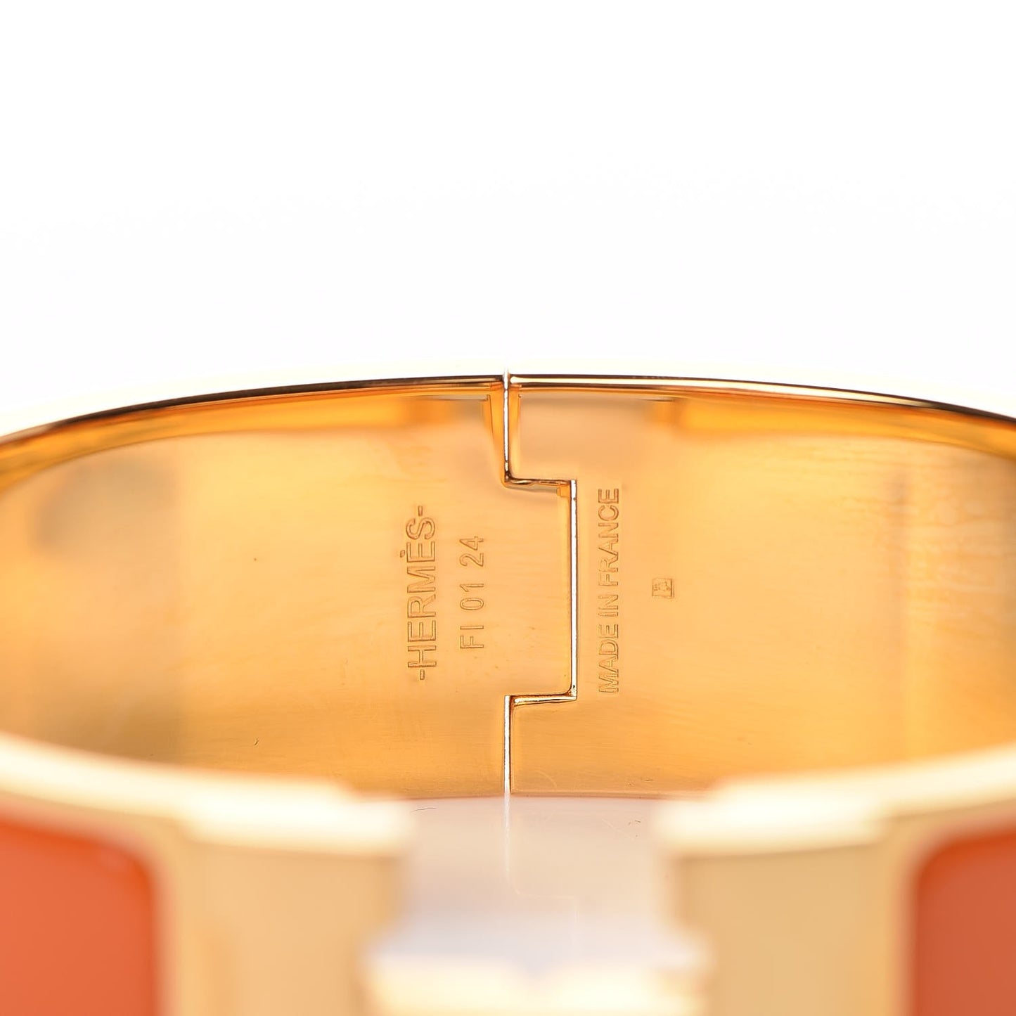 Enamel Wide Clic Clac H Bracelet GM Orange