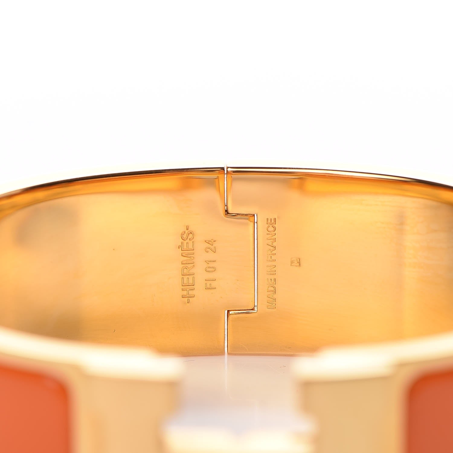 Hermes Enamel Wide Clic Clac H Bracelet GM Orange 3 of 6