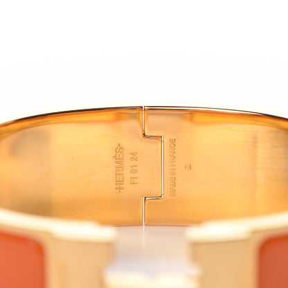 Hermes Enamel Wide Clic Clac H Bracelet GM Orange 3 of 6