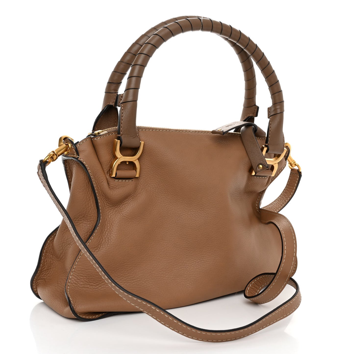 Calfskin Studded Medium Marcie Satchel Nut