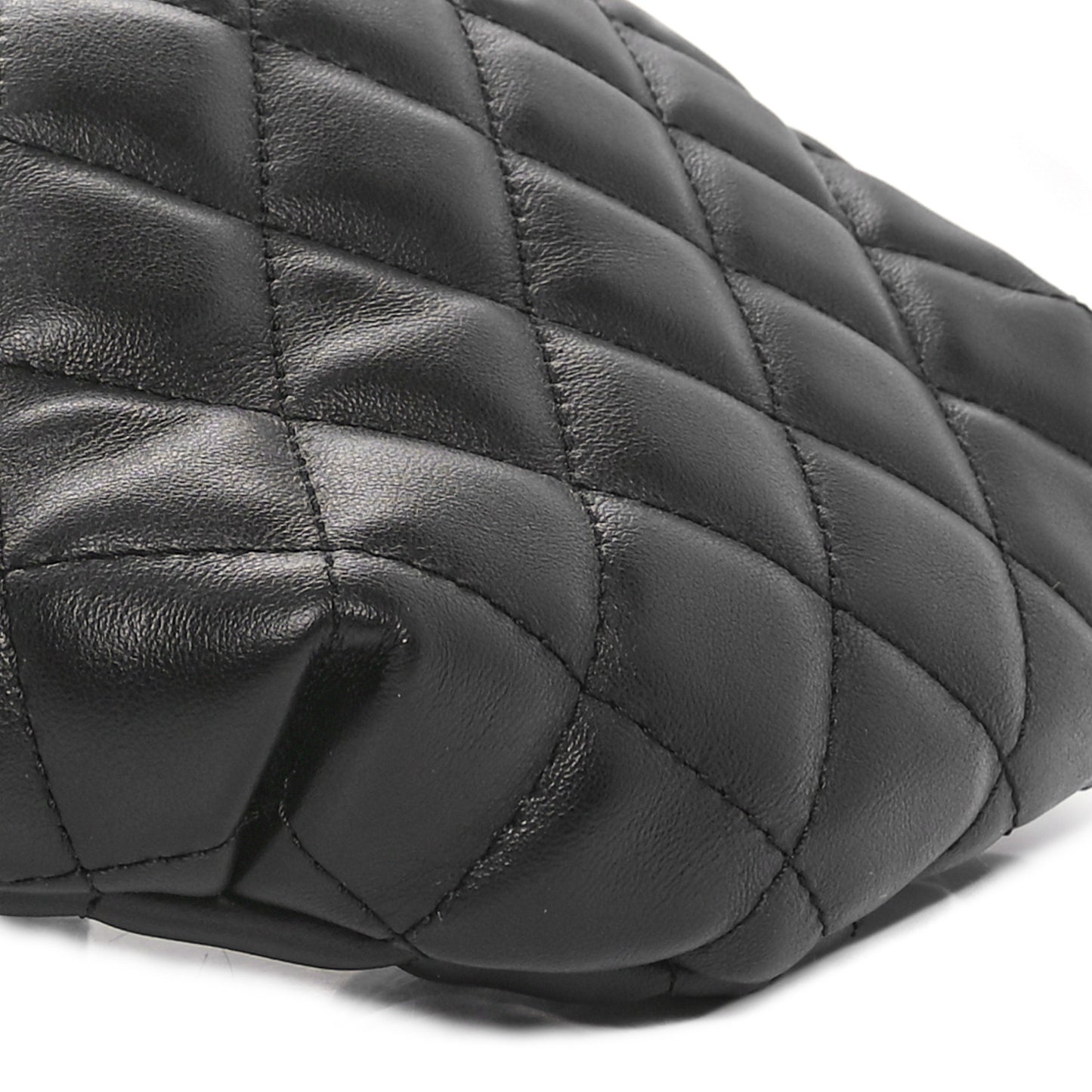 Calfskin Quilted Waist Belt Bag Black
