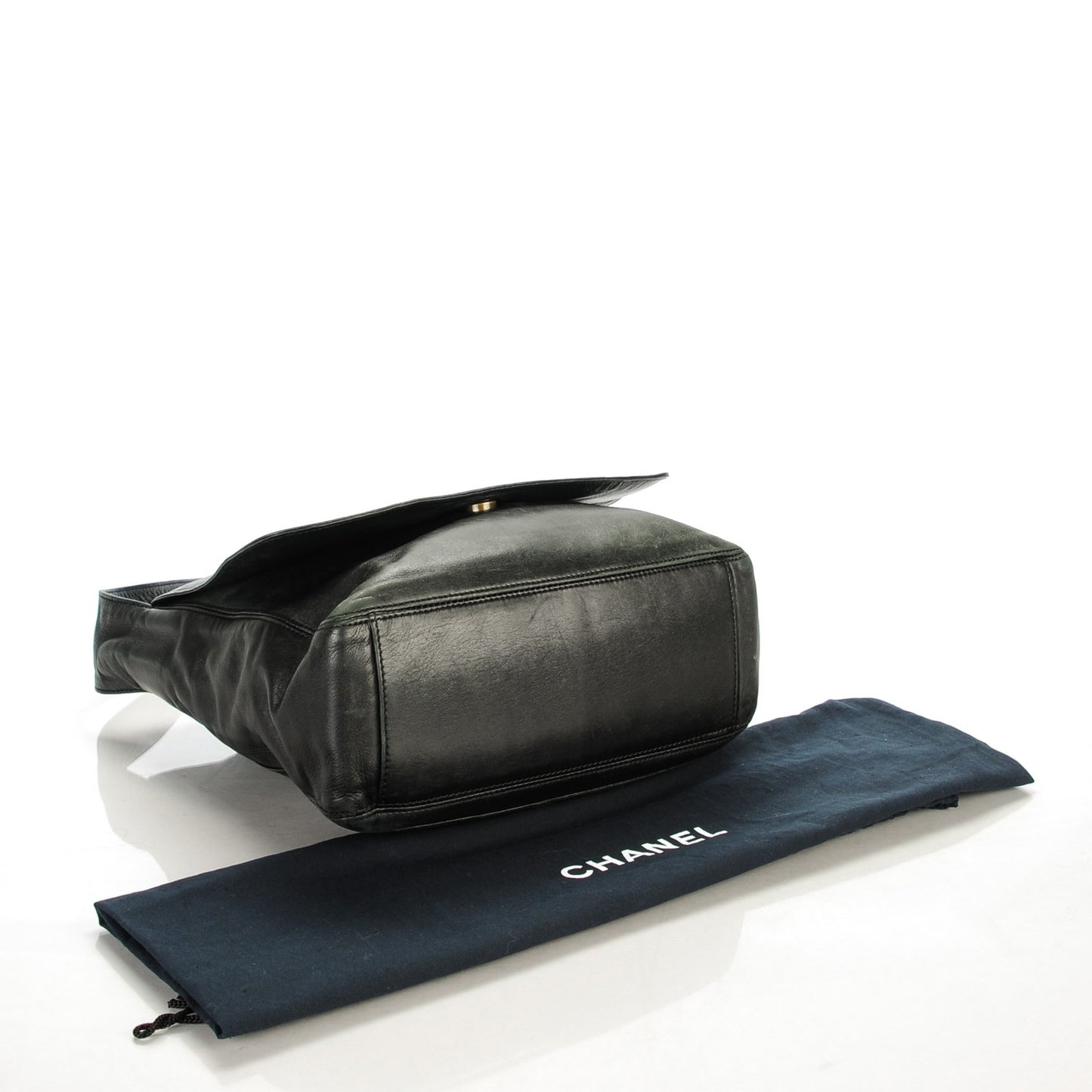 Lambskin Quilted CC Flap Shoulder Bag Black