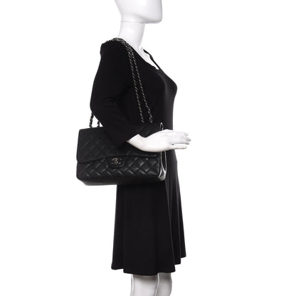 Chanel Caviar Quilted Jumbo Single Flap Black 3 of 17