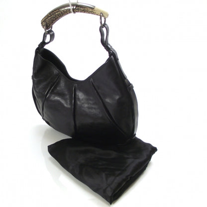 Saint Laurent Leather Mombasa Shoulder Bag Black 3 of 8