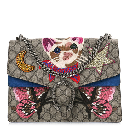 Gucci GG Supreme Monogram Embroidered Medium Dionysus Shoulder Bag Blue 1 of 10