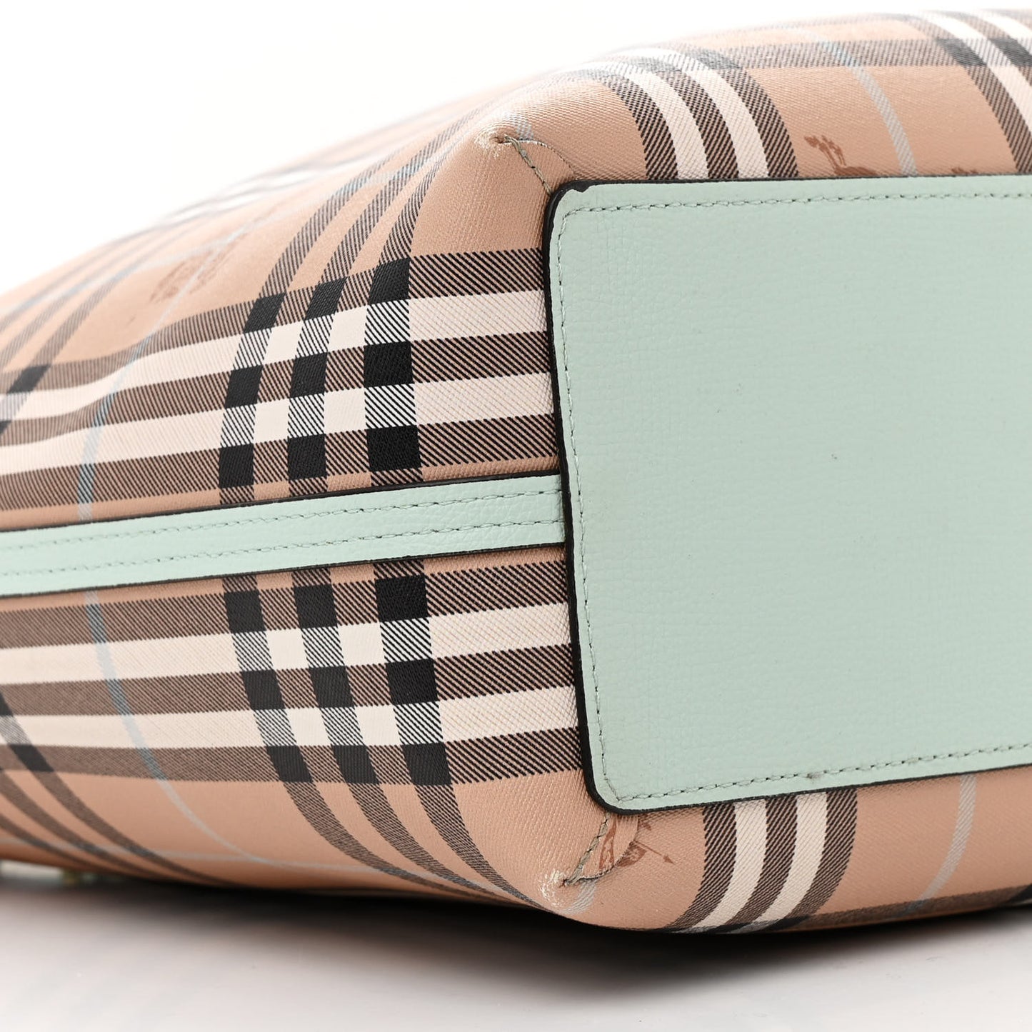 Calfskin Haymarket Check Medium Reversible Tote Pale Opal