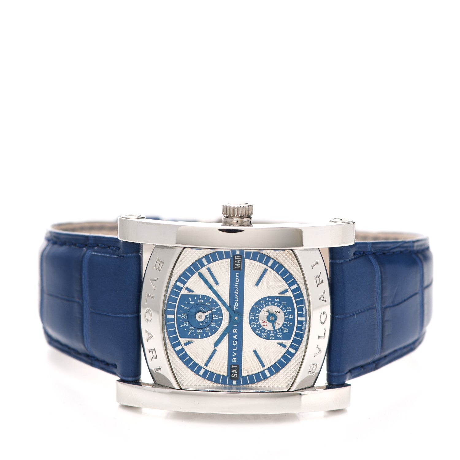 Bulgari Platinum Alligator 38mm Assioma Tourbillon Perpetual Calendar Automatic Watch 2 of 5