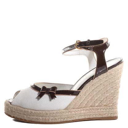 Louis Vuitton Canvas Bow Wedge 38 1 of 9