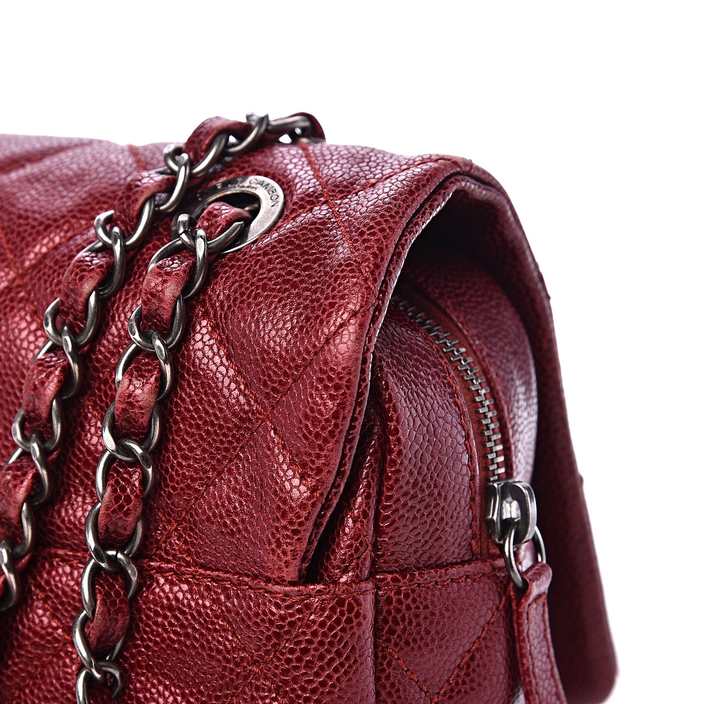 Caviar Quilted Jumbo Easy Flap Red