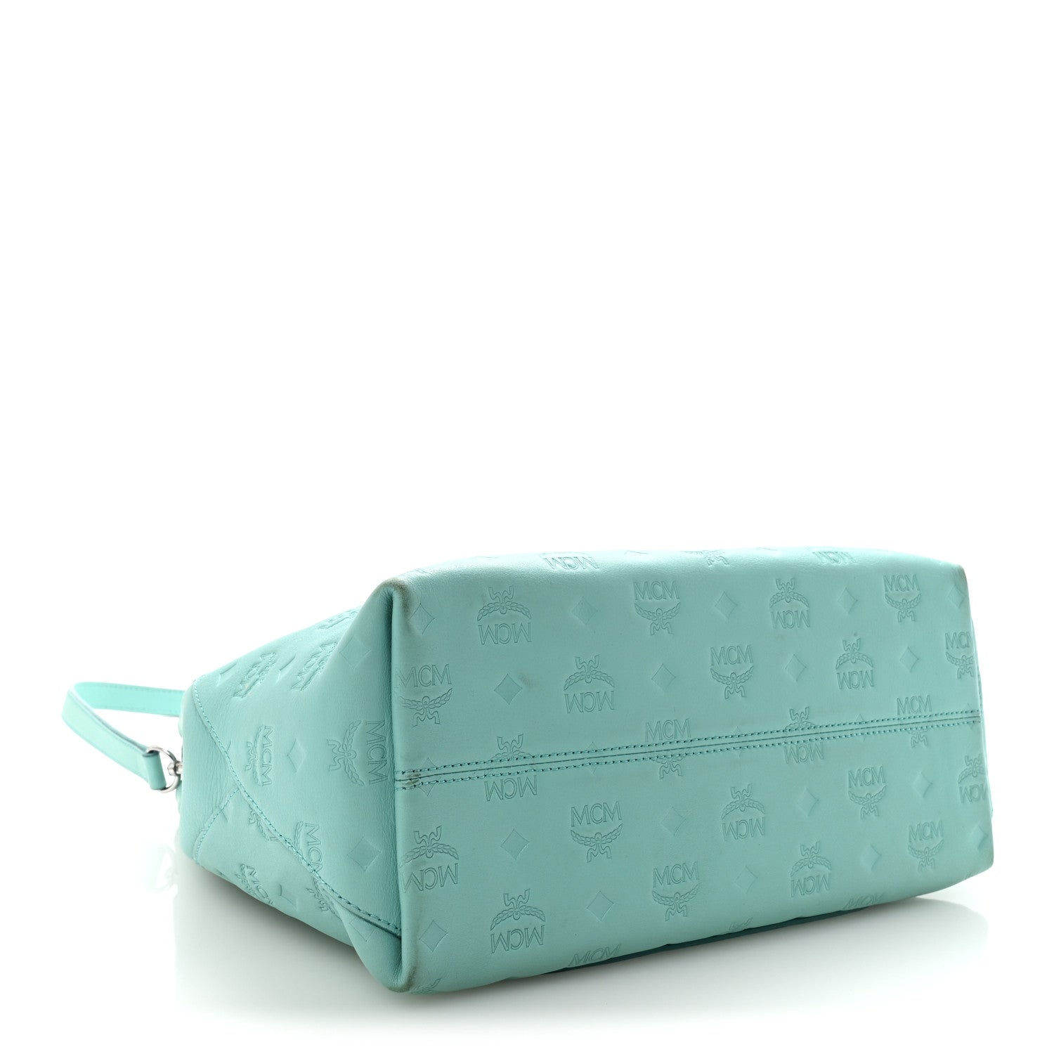 MCM Calfskin Ottomar Monogram Medium Klara Hobo Pool Blue 4 of 9