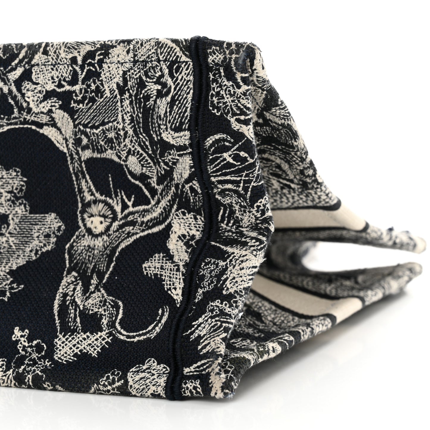 Canvas Embroidered Medium Dioriviera Toile De Jouy Reverse Book Tote Blue