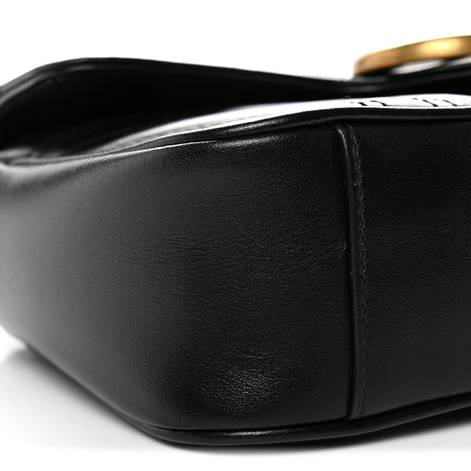 Gucci Calfskin Matelasse Mini GG Marmont Shoulder Bag Black 9 of 11