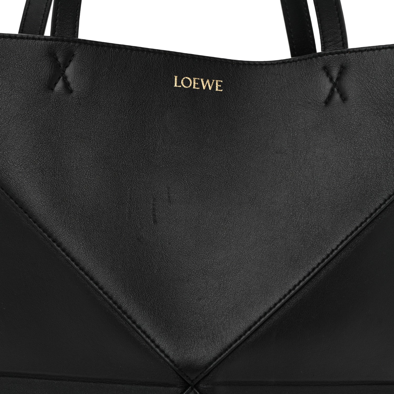Loewe Shiny Calfskin Medium Puzzle Fold Tote Black 8 of 14