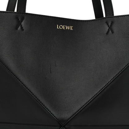 Loewe Shiny Calfskin Medium Puzzle Fold Tote Black 8 of 14