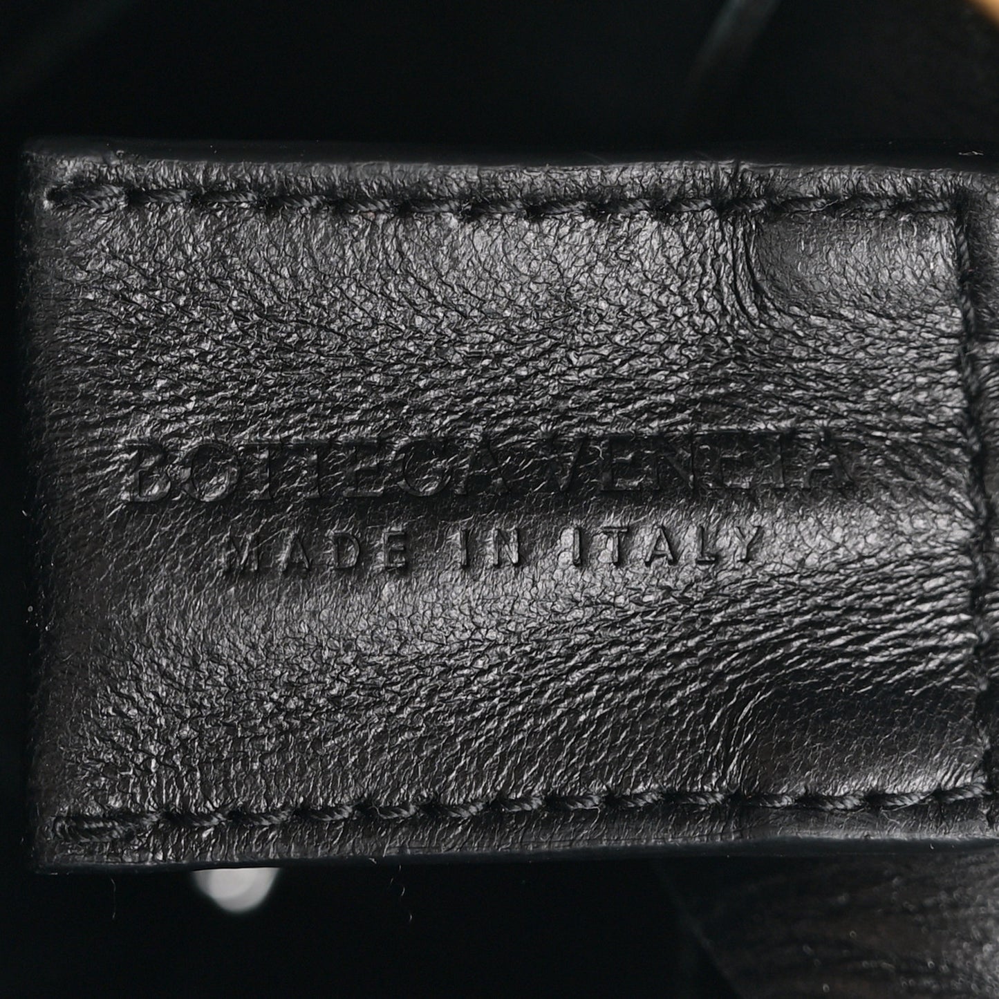 Lambskin Maxi Intrecciato Small Cassette Camera Bag Black