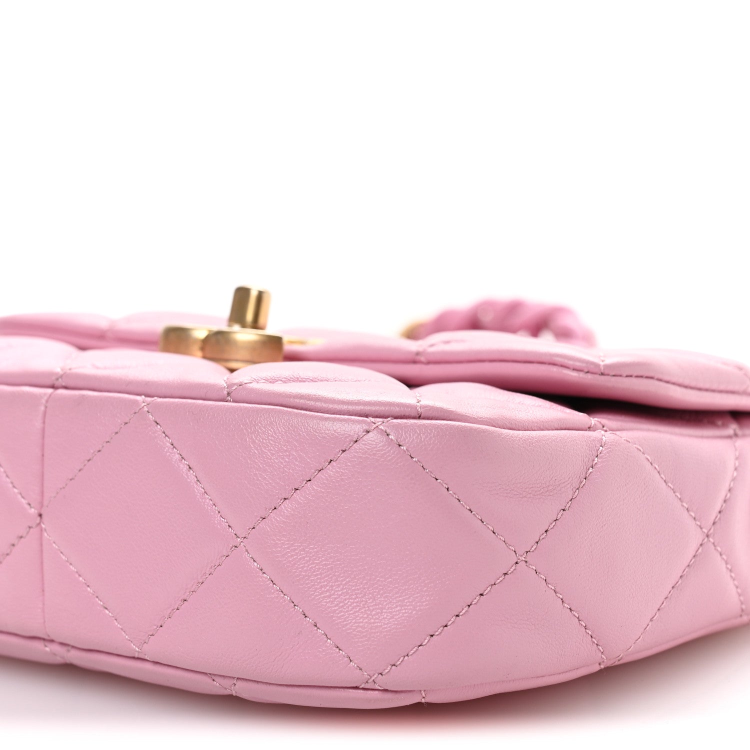 Chanel Lambskin Quilted Mini Lacquered Chain Flap Pink 10 of 10