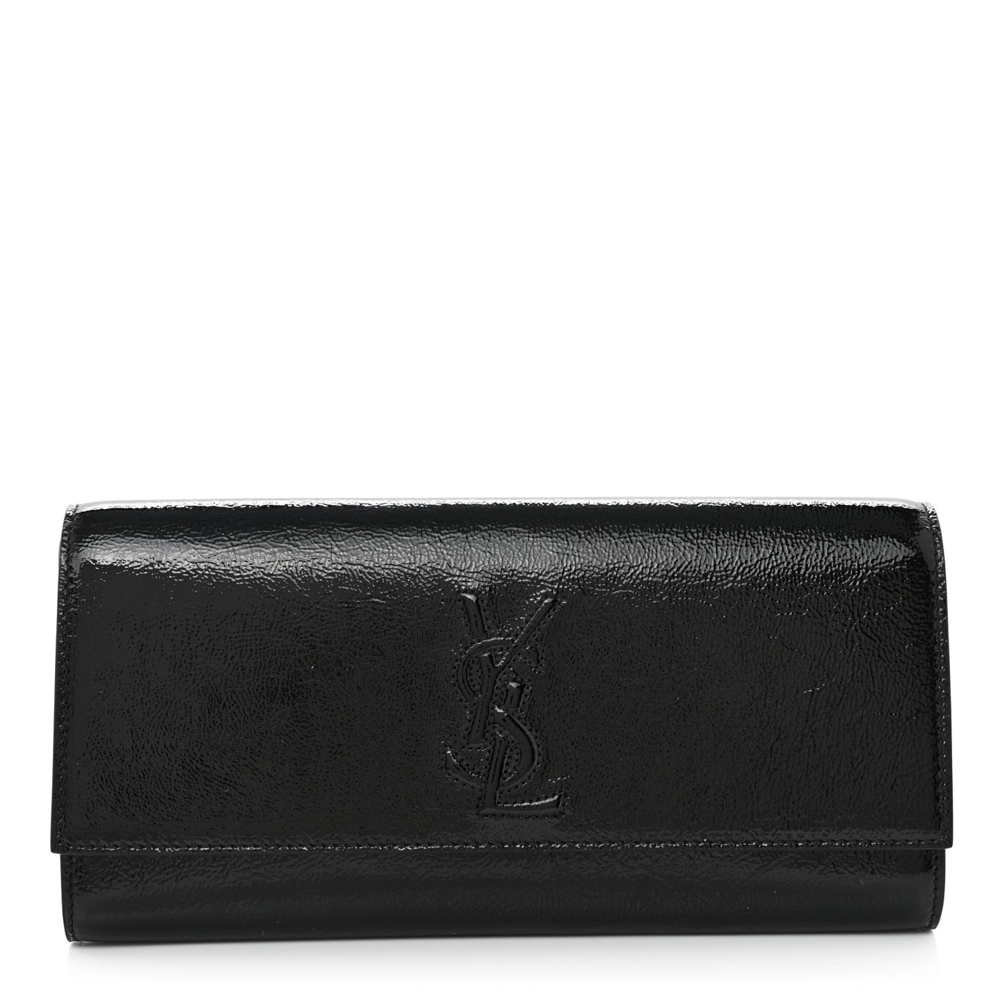 Textured Patent Monogram Belle De Jour Clutch Black