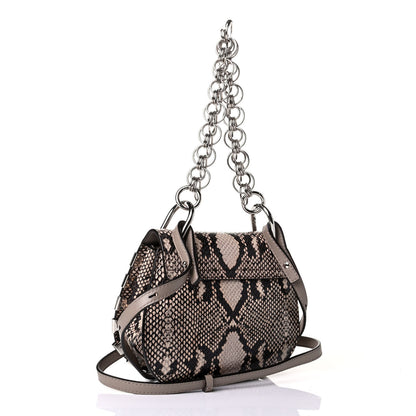 Chloe Calfskin Snake Embossed Mini Drew Bijou Shoulder Bag Eternal Grey 3 of 7