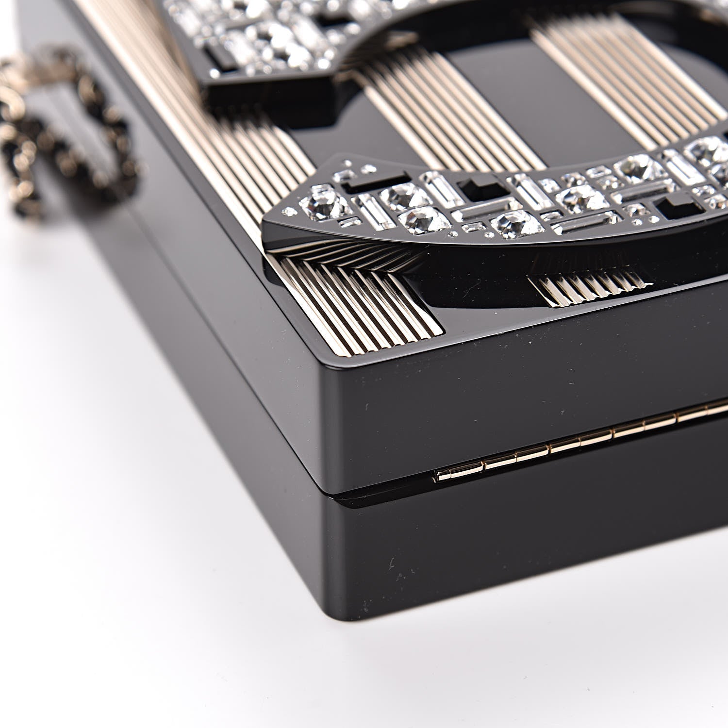 Chanel Plexiglass Strass N°5 Minaudiere Black Gold 8 of 10