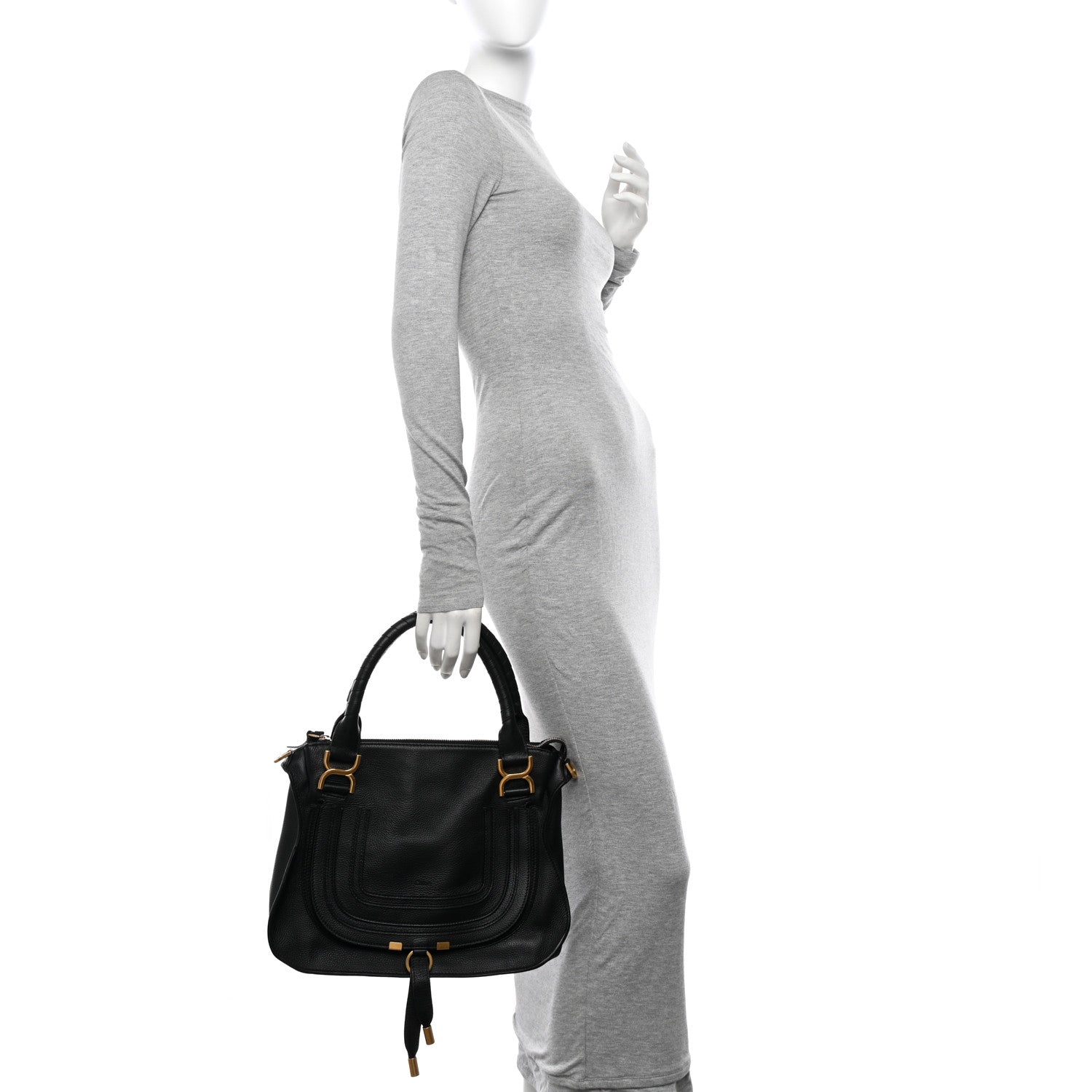 Chloe Calfskin Medium Marcie Satchel Black 2 of 9