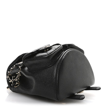 Chanel Shiny Caviar Quilted Small Duma Pockets Drawstring Backpack Black 4 of 11