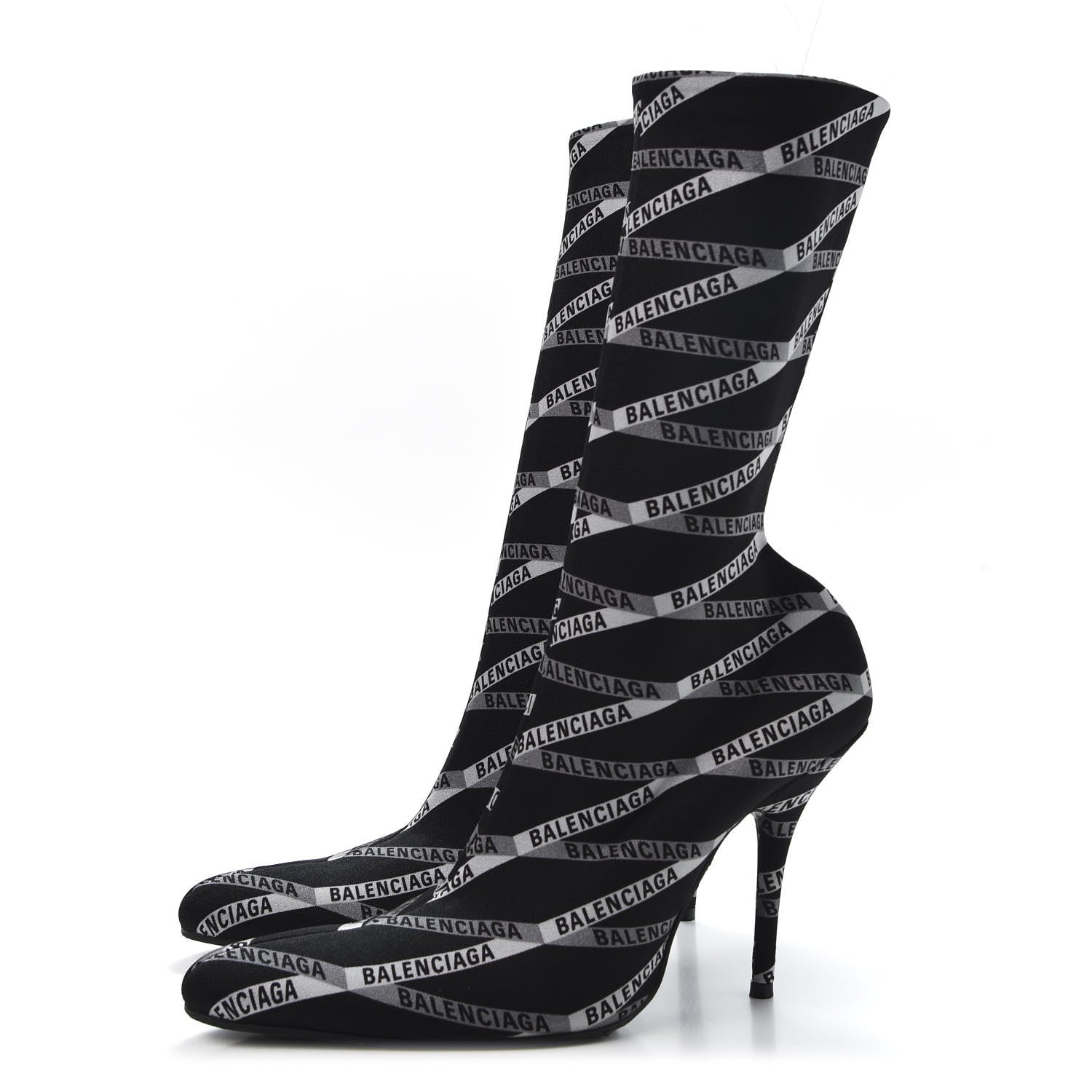 Balenciaga Spandex Losange Monogram 110mm Booties 39 Gris Black 3 of 8