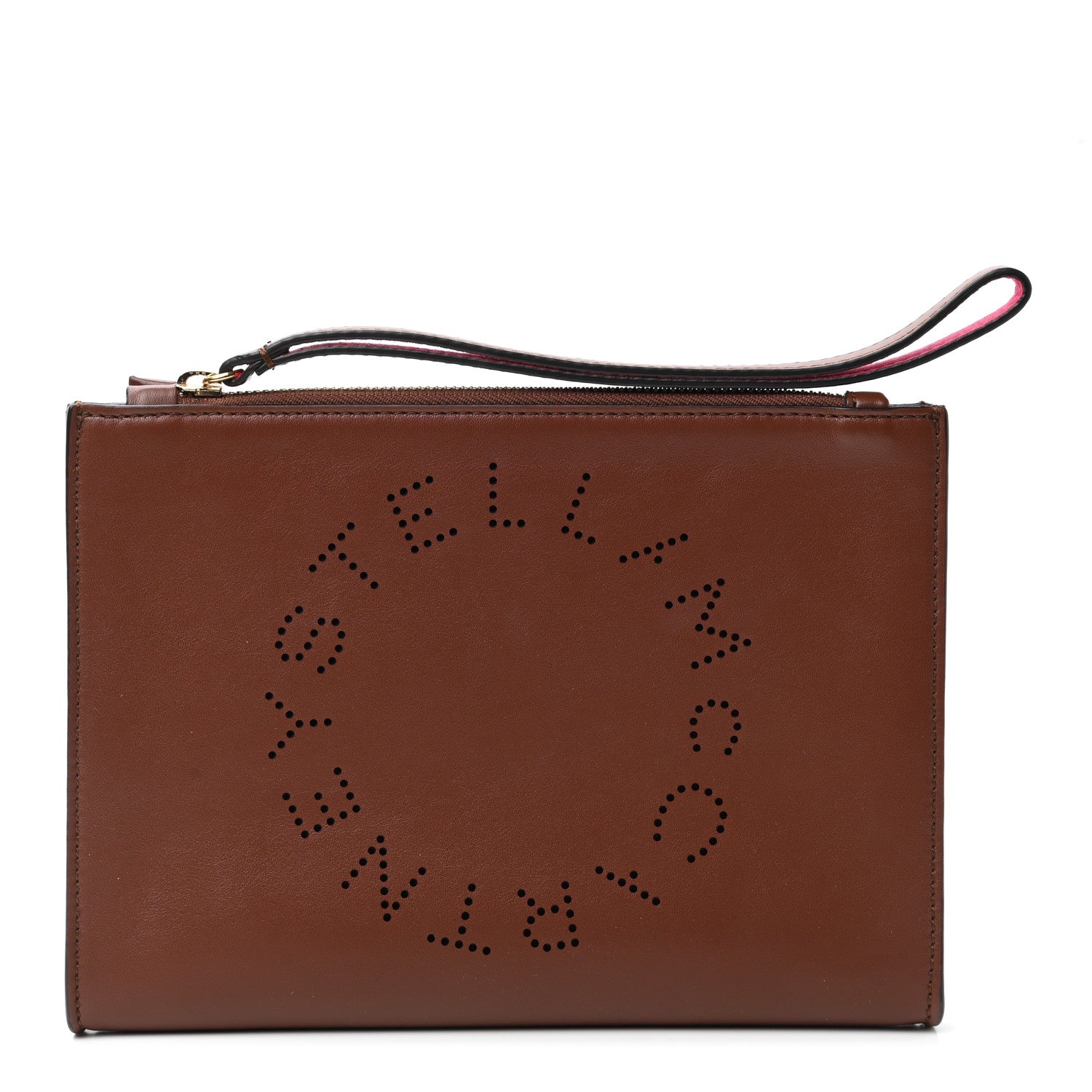 Stella McCartney Alter Nappa Perforated Logo Pouch Cinnamon 1 of 6