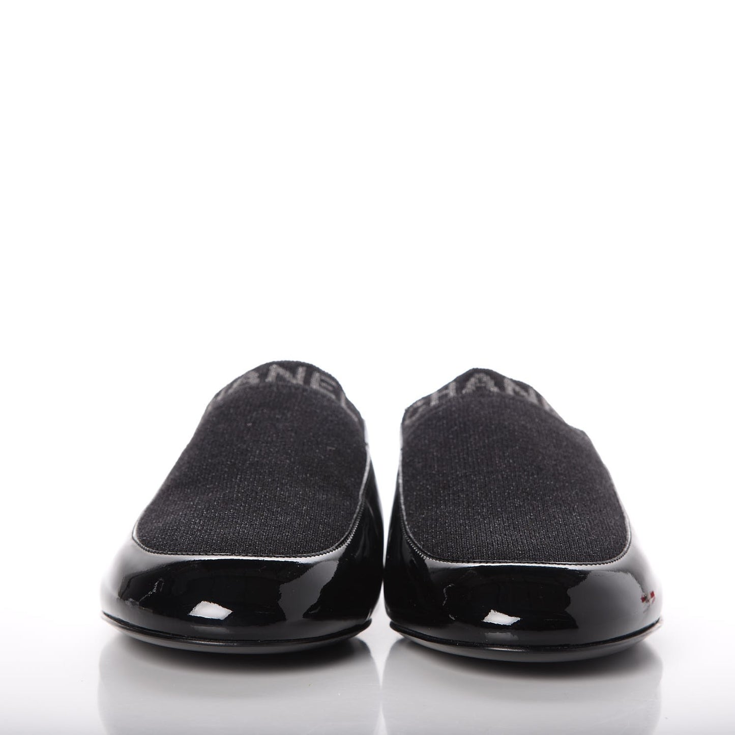 Fabric Patent Calfskin Mules 39 Black