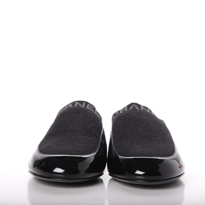 Chanel Fabric Patent Calfskin Mules 39 Black 2 of 9