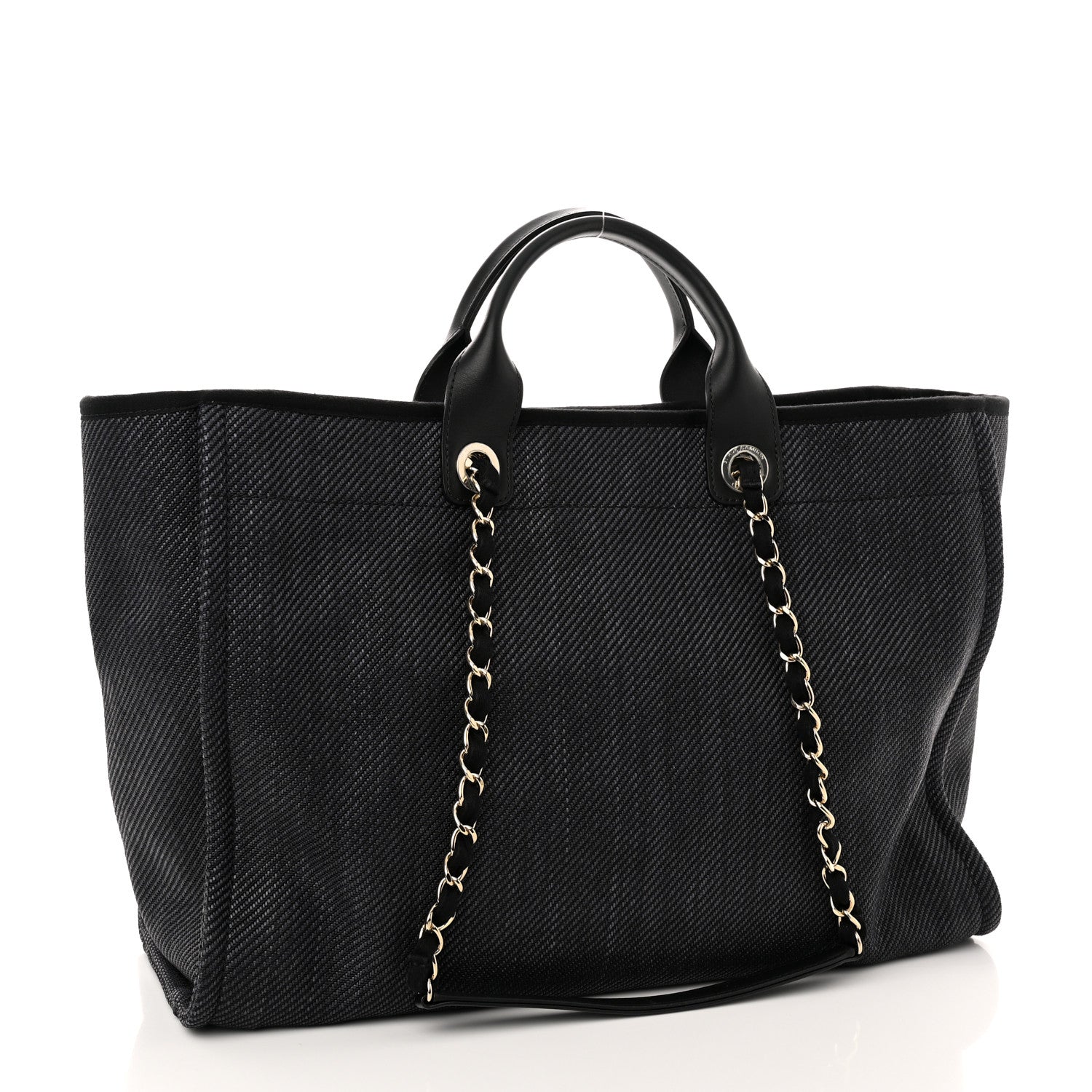 Chanel Canvas Medium Deauville Tote Black 3 of 10