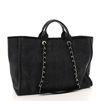 Chanel Canvas Medium Deauville Tote Black 3 of 10