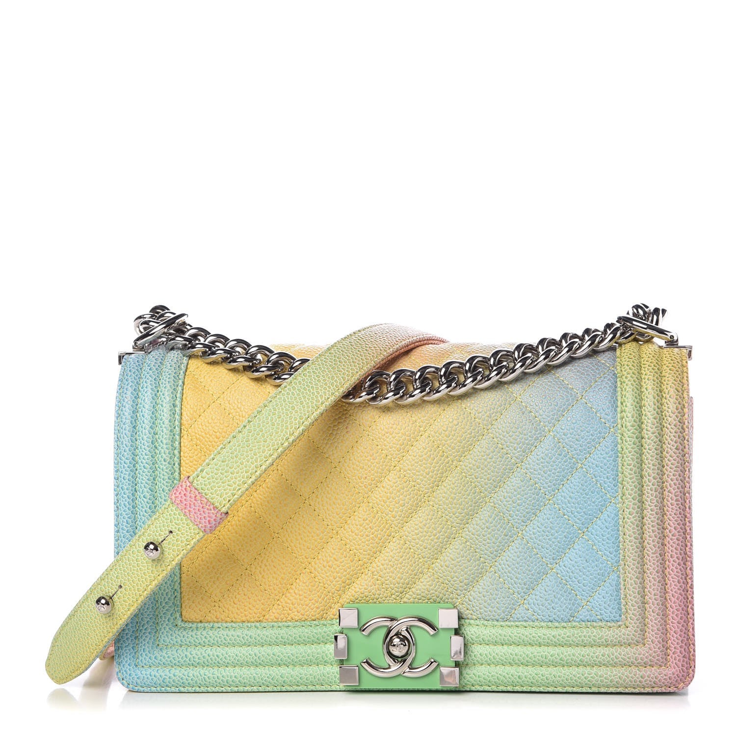 Chanel Caviar Quilted Medium Cuba Rainbow Boy Flap Multicolor 1 of 9