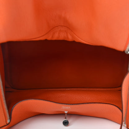 Hermes Taurillon Clemence Lindy 34 Orange 4 of 8