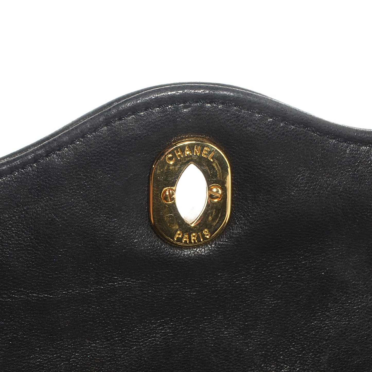 Lambskin Medium Double Flap Black