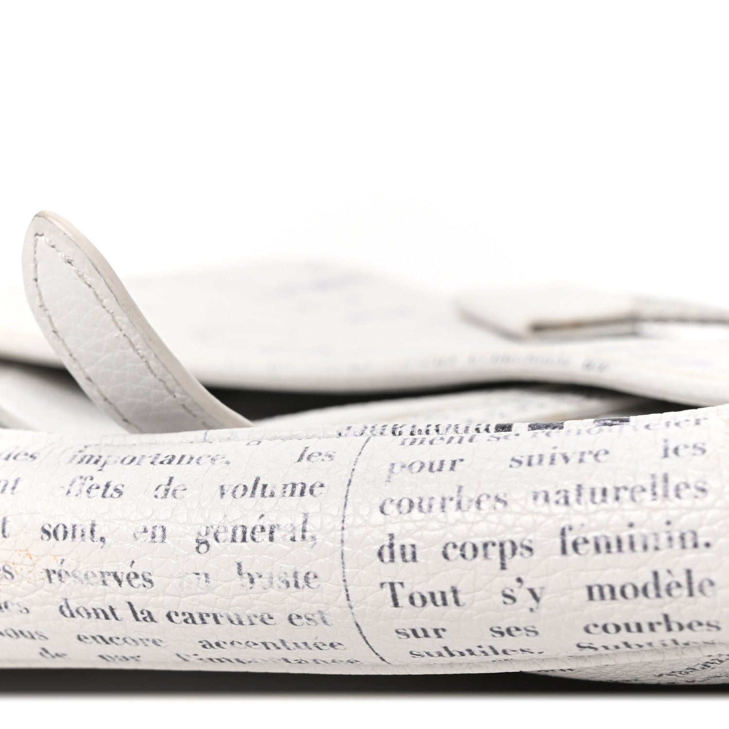 Christian Dior X DANIEL ARSHAM Grained Calfskin Newspaper Print Saddle Bag White 10 of 10