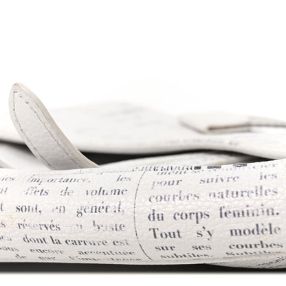 Christian Dior X DANIEL ARSHAM Grained Calfskin Newspaper Print Saddle Bag White 10 of 10