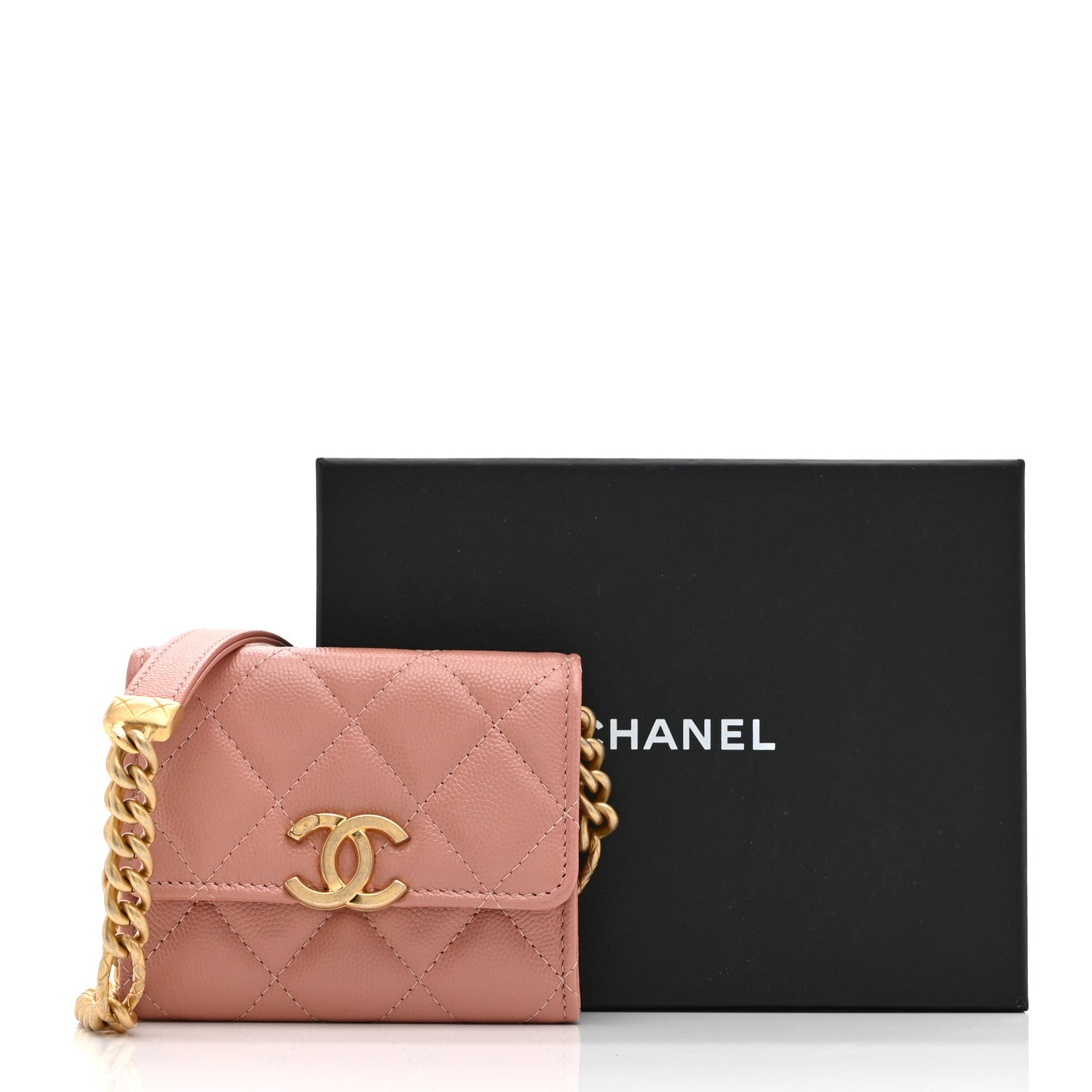Chanel Caviar Quilted Bracelet On Chain Clutch Pink 11 of 11