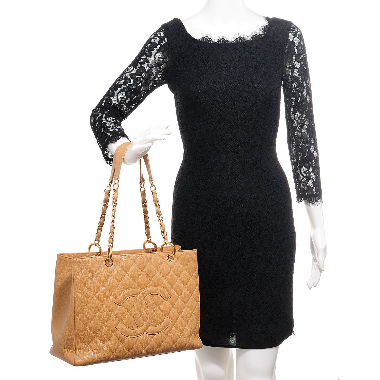 Chanel Caviar Quilted Grand Shopping Tote GST Beige 2 of 7