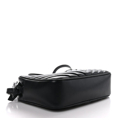 Saint Laurent Calfskin Matelasse Monogram Monochrome Lou Camera Bag Black 4 of 9