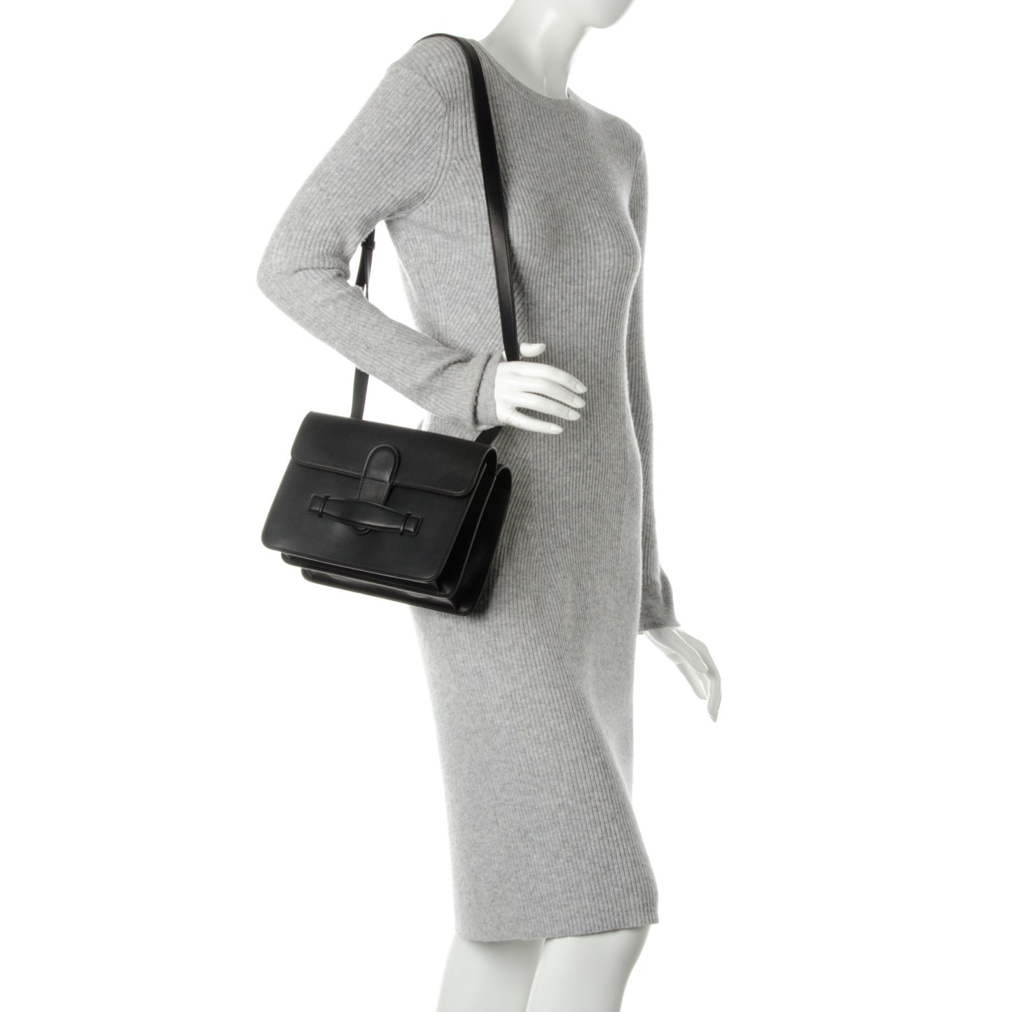 Natural Calfskin Medium Symmetrical Bag Black