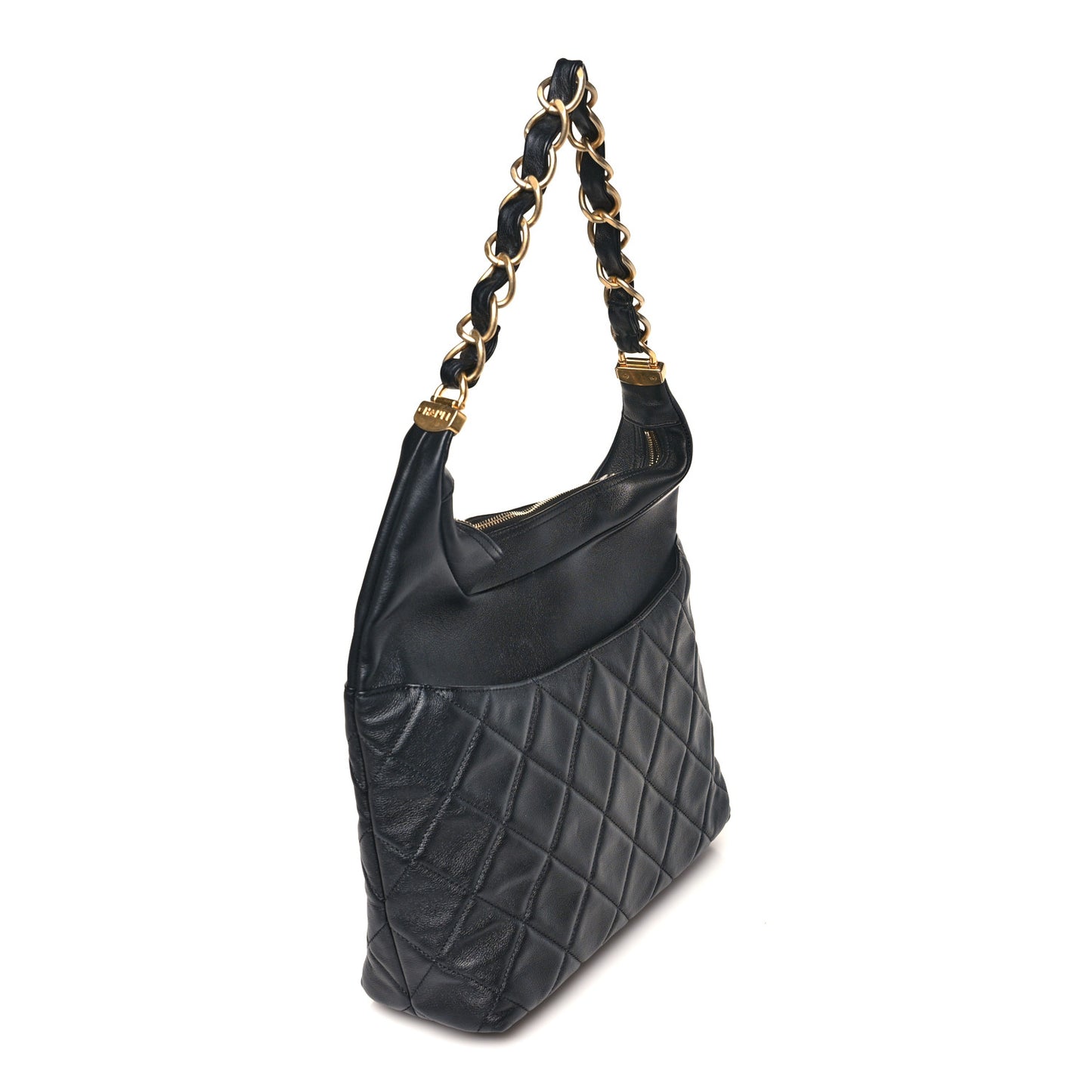 Calfskin Quilted Close To Me Hobo Black