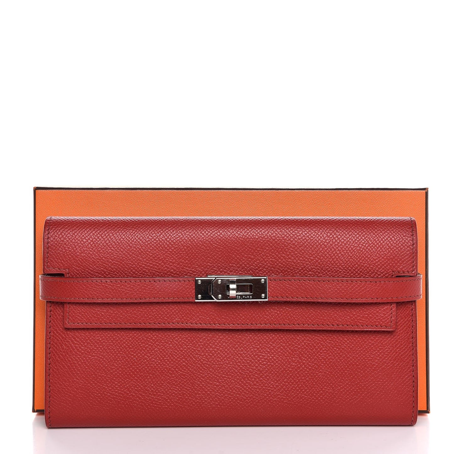 Epsom Kelly Longue Wallet Rouge Garance