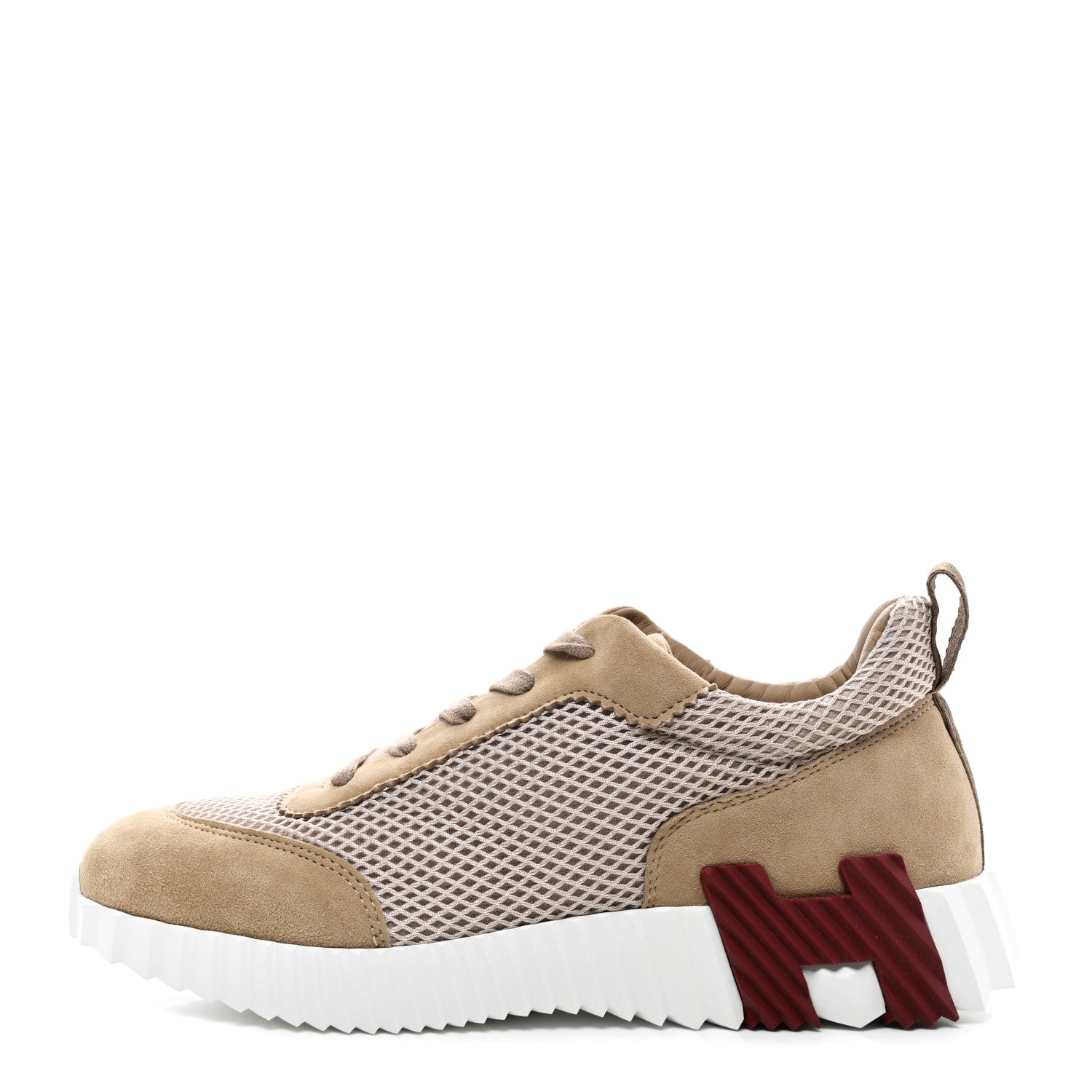 Hermes Air Mesh Suede Goatskin Bouncing Sneakers 39 Beige Argile 1 of 9