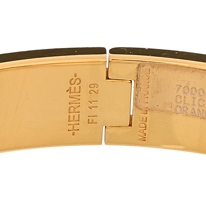 Hermes Enamel Narrow Clic Clac H Bracelet PM Orange 3 of 4